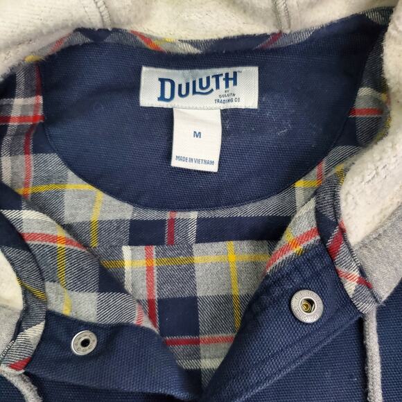 Duluth Trading Co Men's Full Zip Flannel Lined Hooded Canvas Jacket Navy • M - Picture 11 of 12